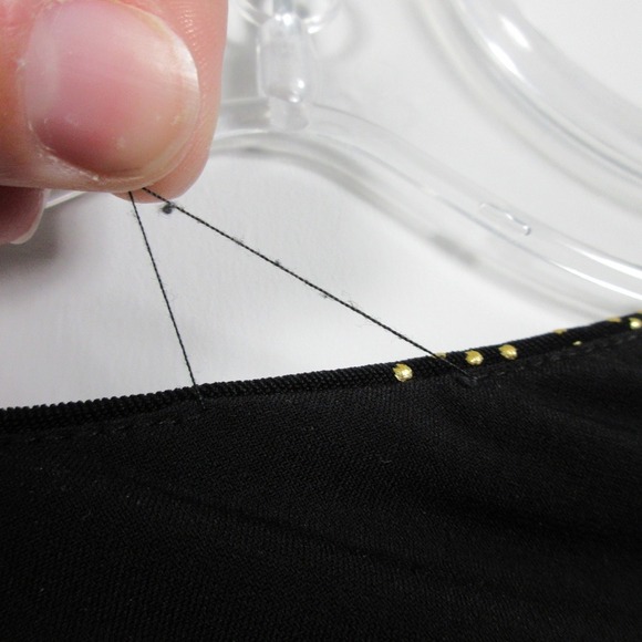 Cache One Shoulder Top Blouse Women S Black Gold Sequins Vtg Going Out y2k 244 - Picture 7 of 14